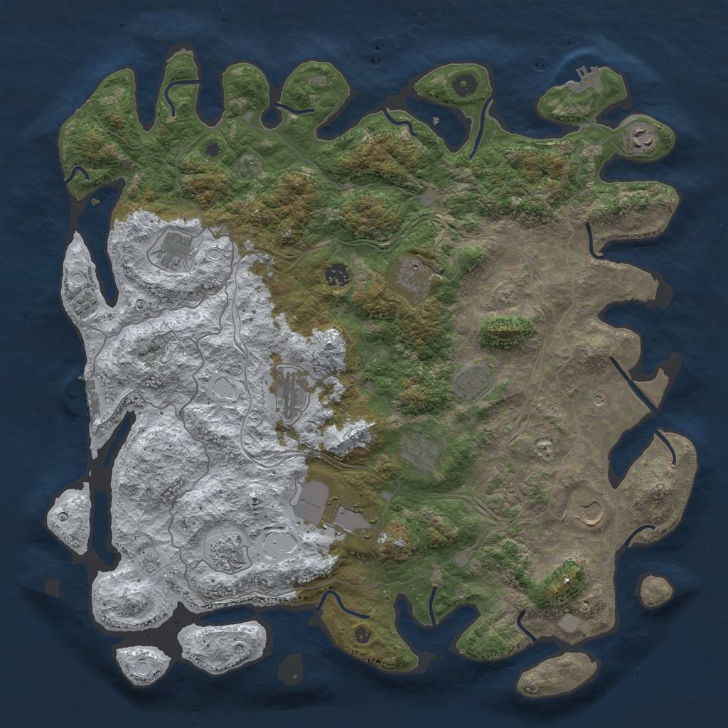 Rust Map: Procedural Map, Size: 4600, Seed: 4584, 20 Monuments