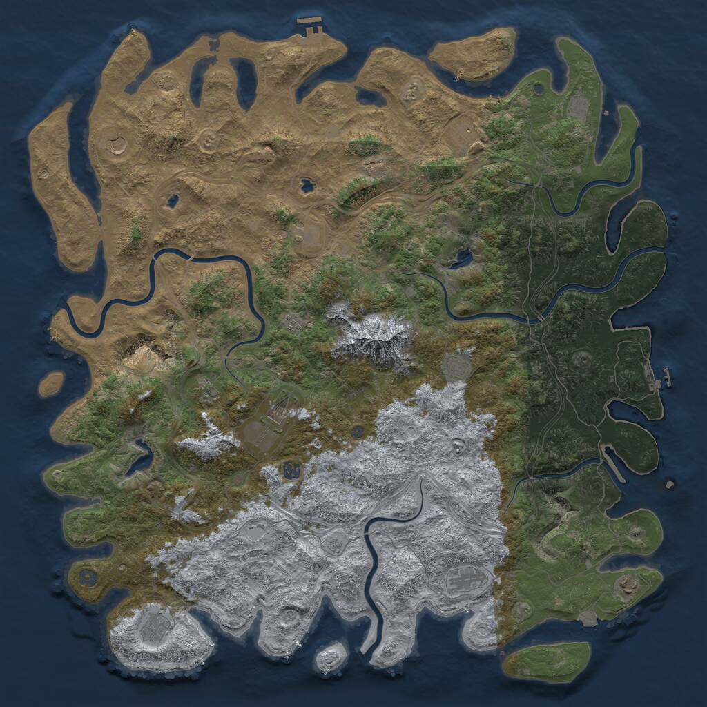 Rust Map: Procedural Map, Size: 5800, Seed: 7307195, 17 Monuments