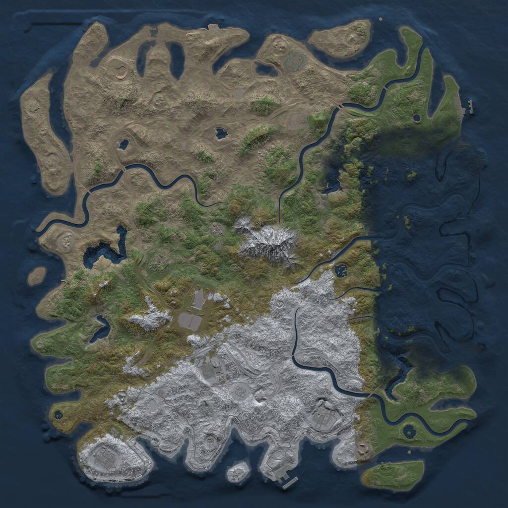 Rust Map: Procedural Map, Size: 5800, Seed: 7307195, 17 Monuments