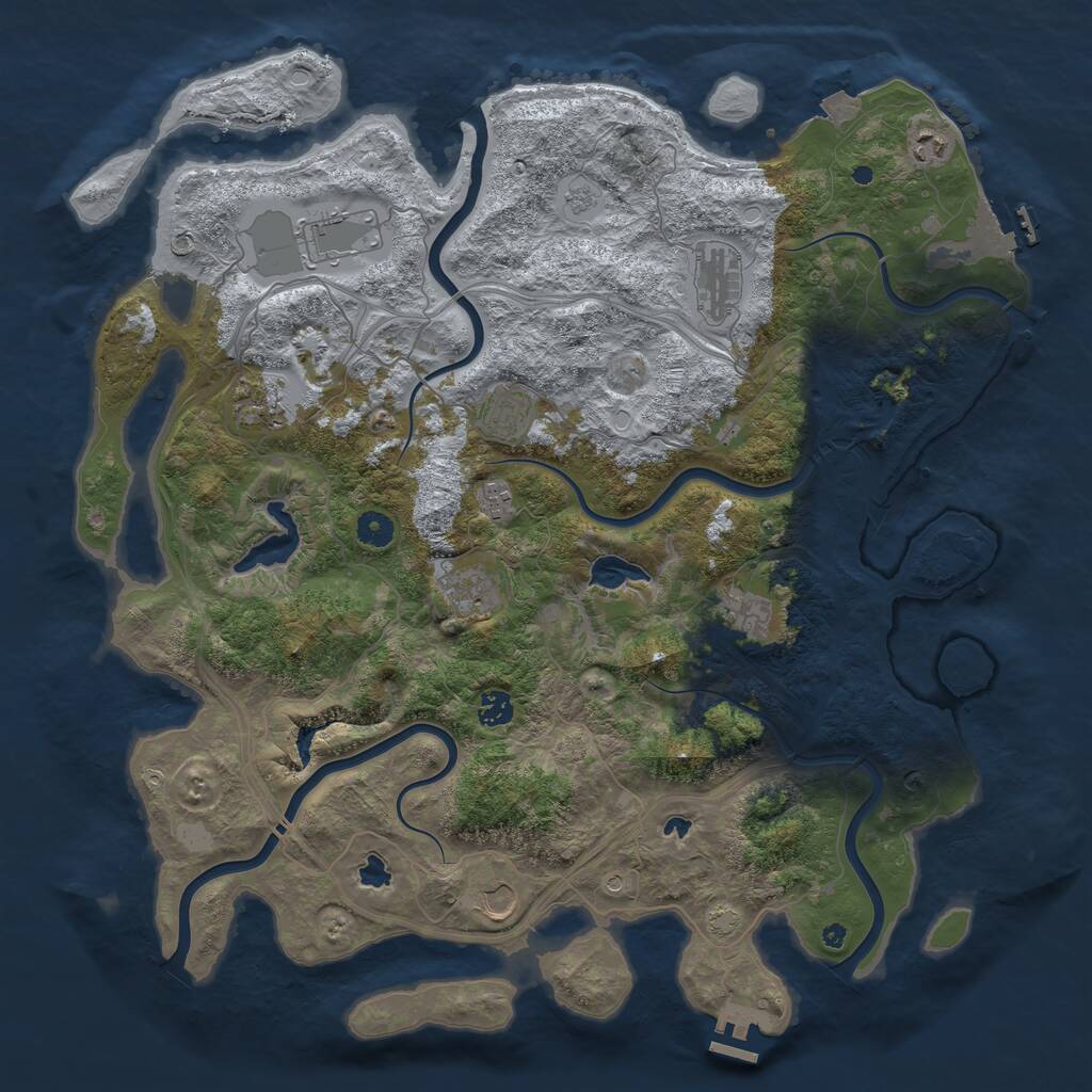 Rust Map: Procedural Map, Size: 4500, Seed: 5423903, 16 Monuments
