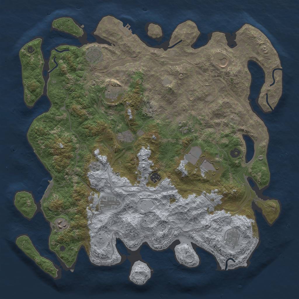 Rust Map: Procedural Map, Size: 4500, Seed: 3911419, 20 Monuments