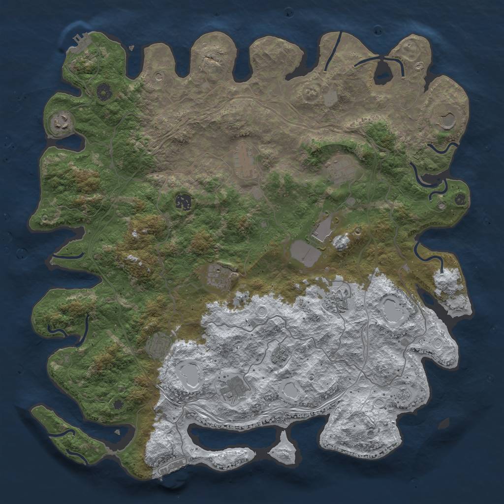 Rust Map: Procedural Map, Size: 4500, Seed: 2144912, 20 Monuments