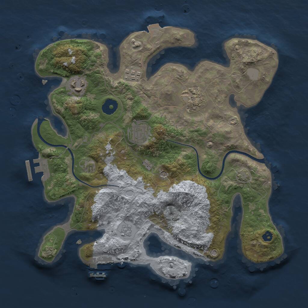 Rust Map: Procedural Map, Size: 3000, Seed: 1788306062, 10 Monuments