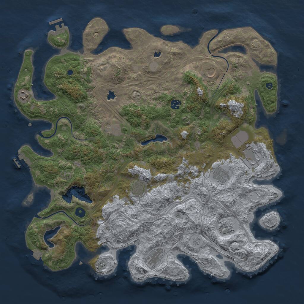 Rust Map: Procedural Map, Size: 4500, Seed: 3341802, 16 Monuments