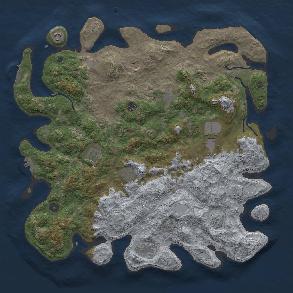 Rust Map: Procedural Map, Size: 4500, Seed: 3341802, 19 Monuments