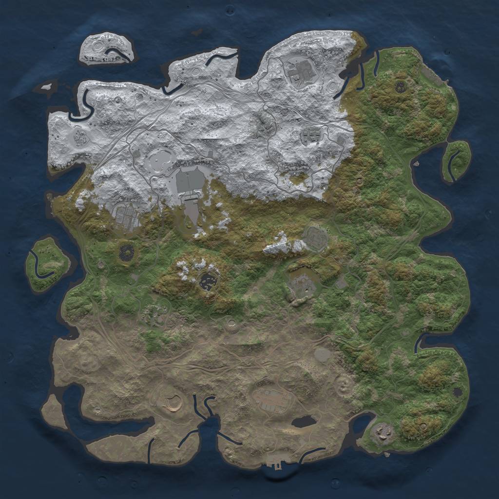 Rust Map: Procedural Map, Size: 4500, Seed: 4093333, 20 Monuments