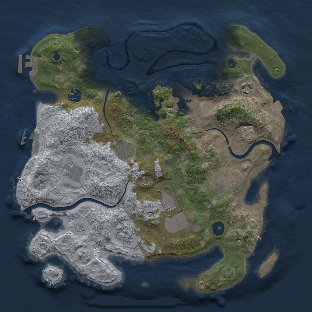 Rust Map: Procedural Map, Size: 3500, Seed: 807004439, 15 Monuments