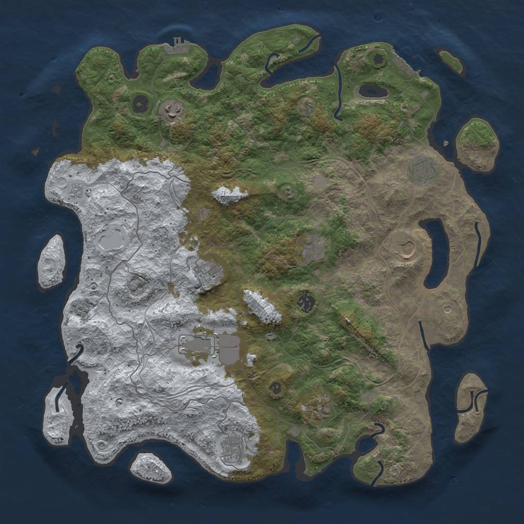 Rust Map: Procedural Map, Size: 4500, Seed: 6123170, 19 Monuments