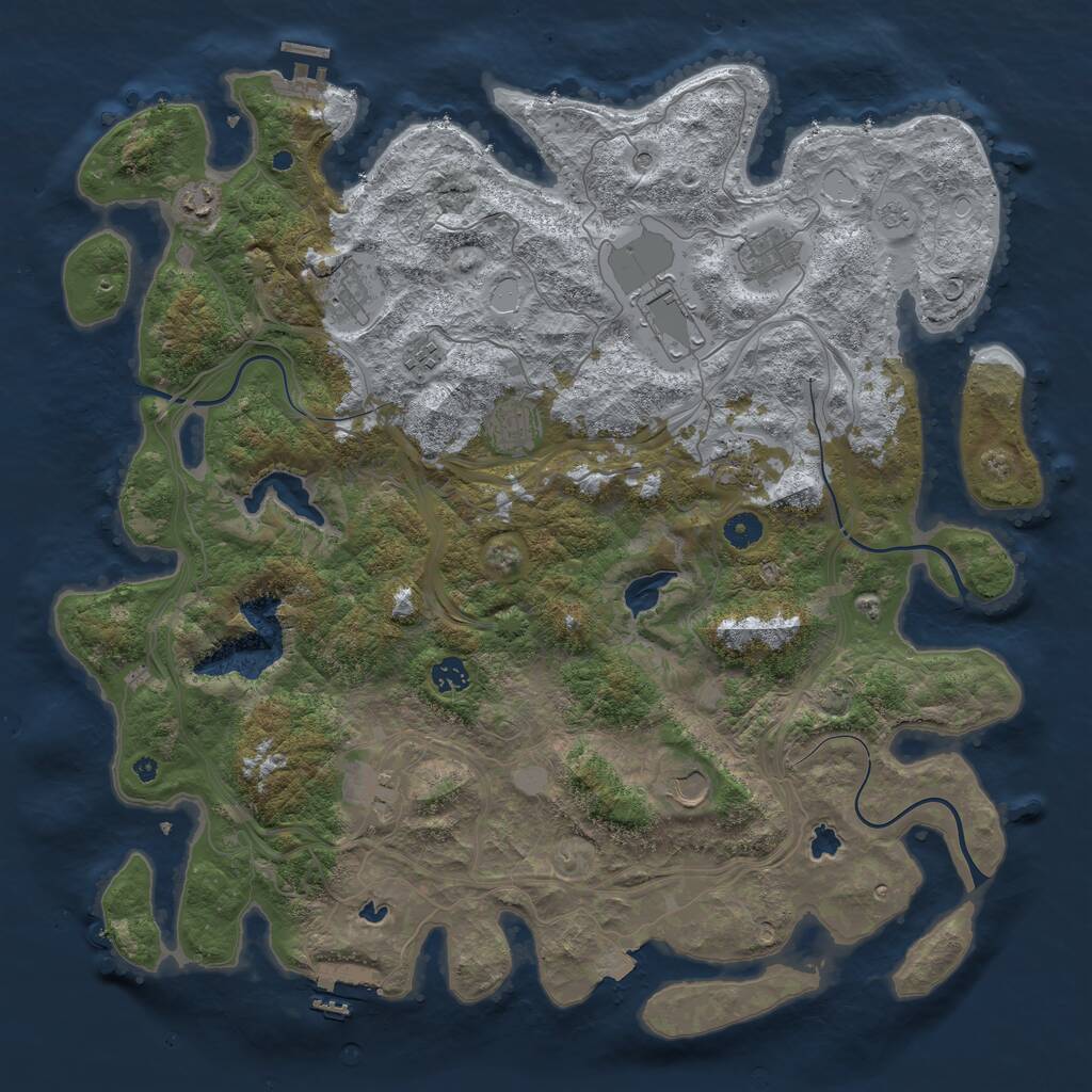 Rust Map: Procedural Map, Size: 4500, Seed: 5150816, 16 Monuments