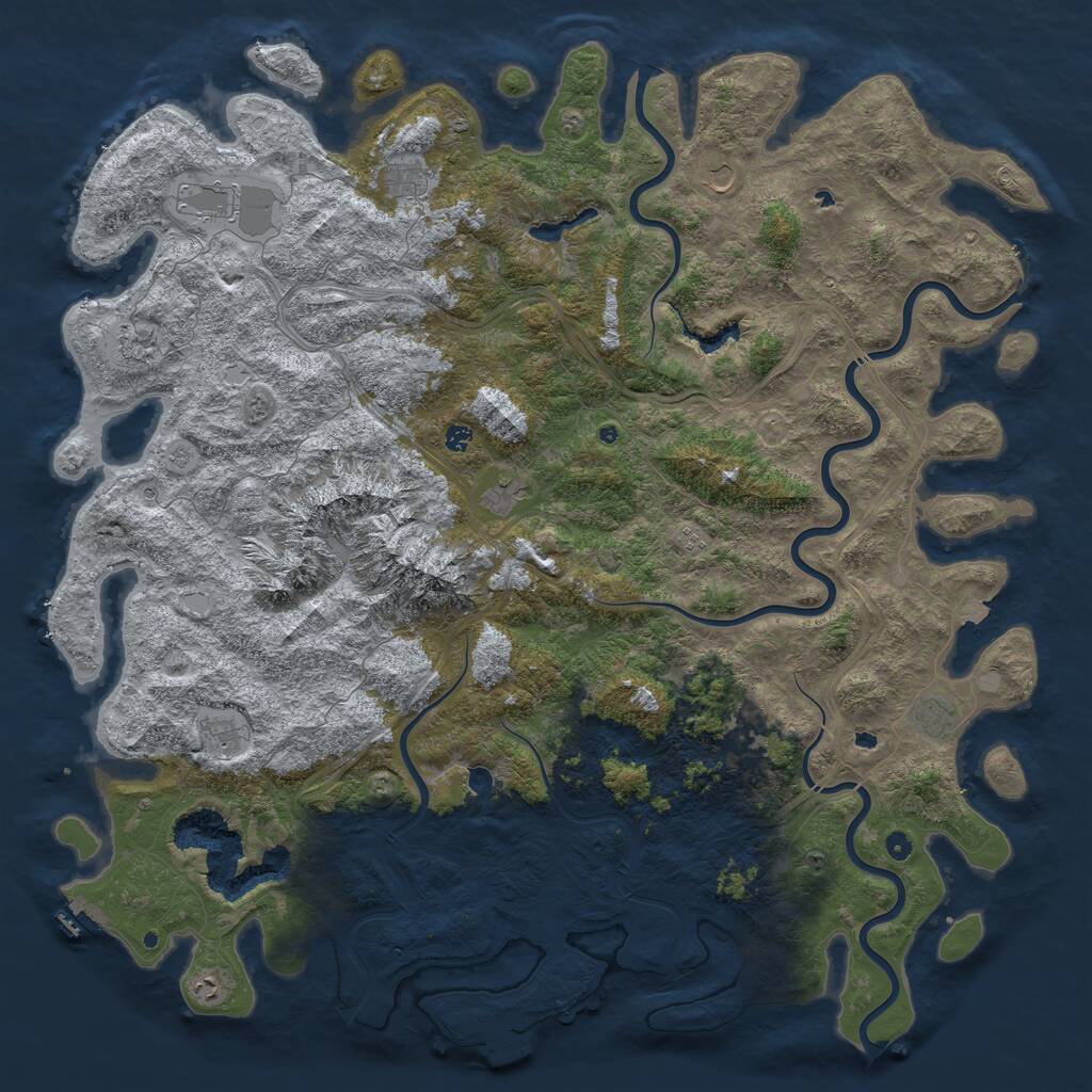 Rust Map: Procedural Map, Size: 6000, Seed: 211544, 17 Monuments
