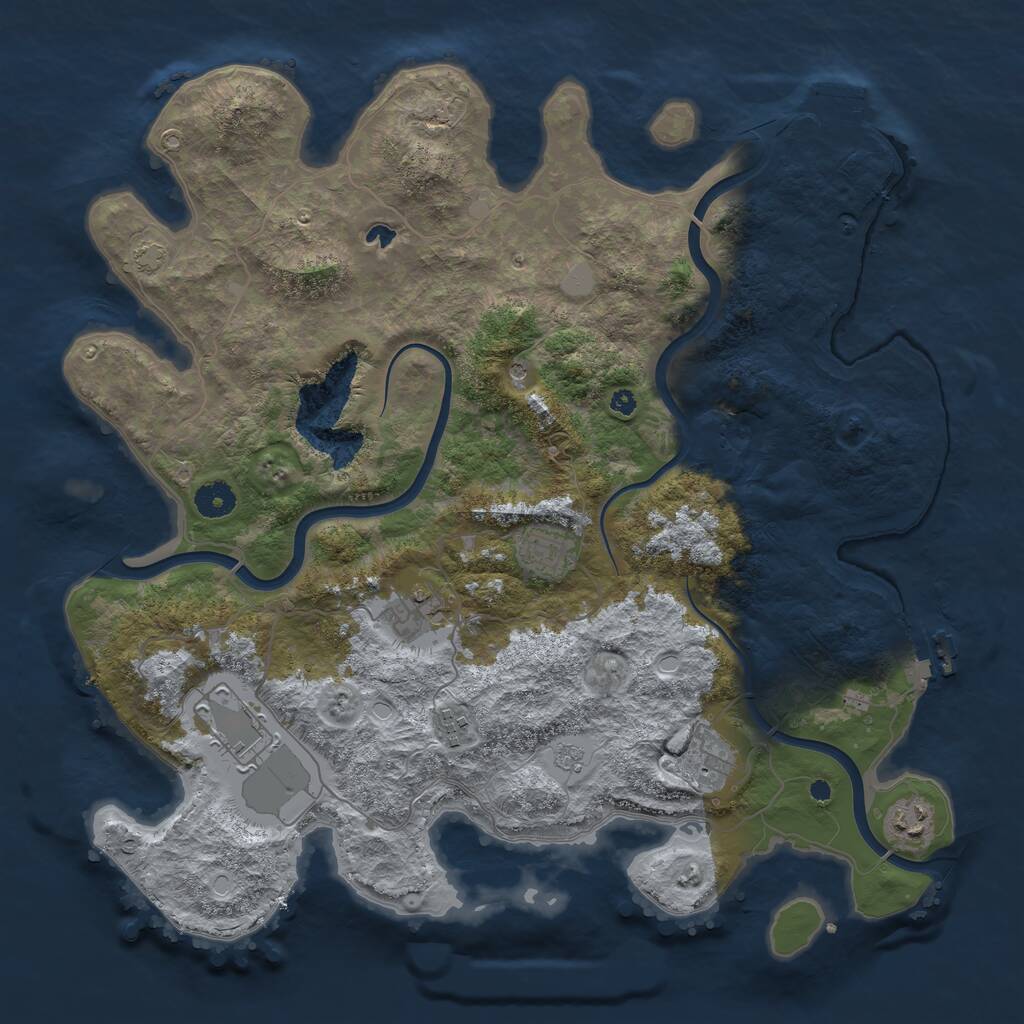 Rust Map: Procedural Map, Size: 4000, Seed: 400563, 12 Monuments