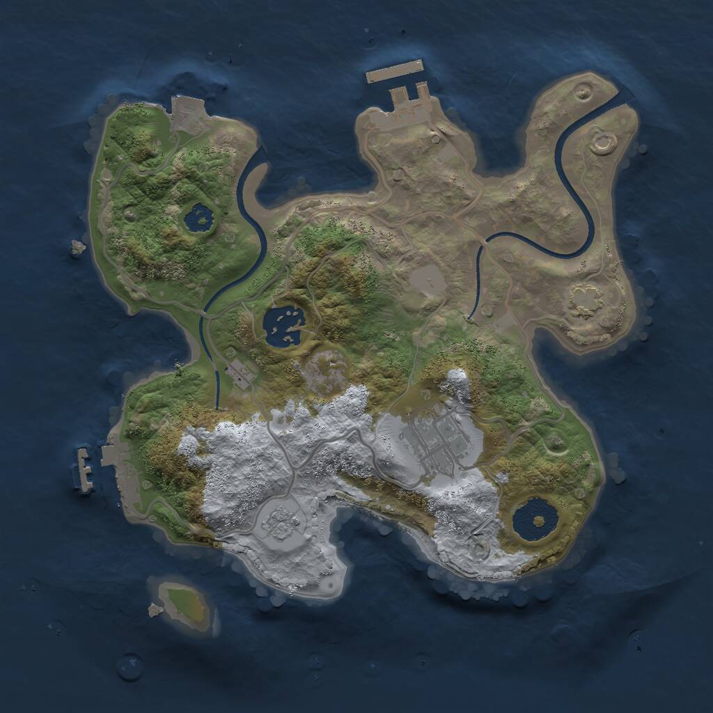 Rust Map: Procedural Map, Size: 2500, Seed: 57564746, 7 Monuments