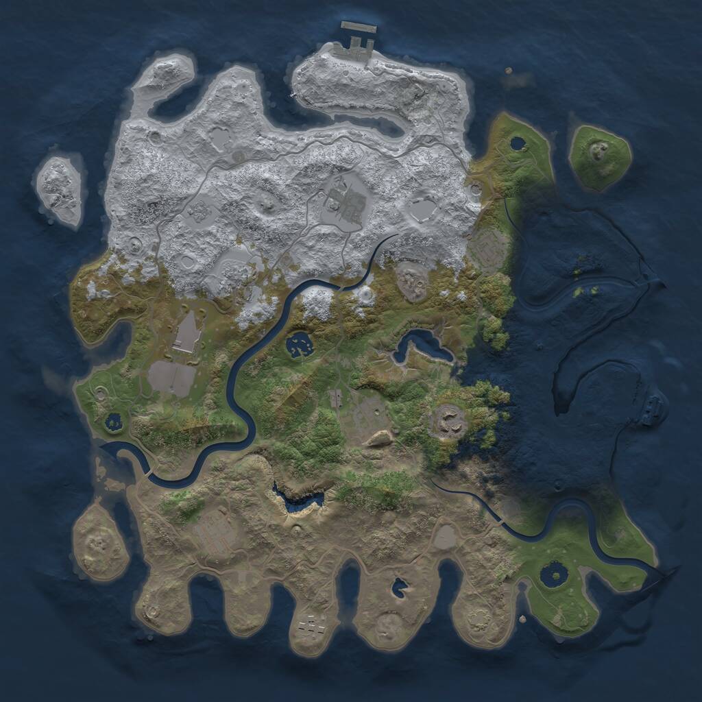 Rust Map: Procedural Map, Size: 4000, Seed: 447761, 15 Monuments