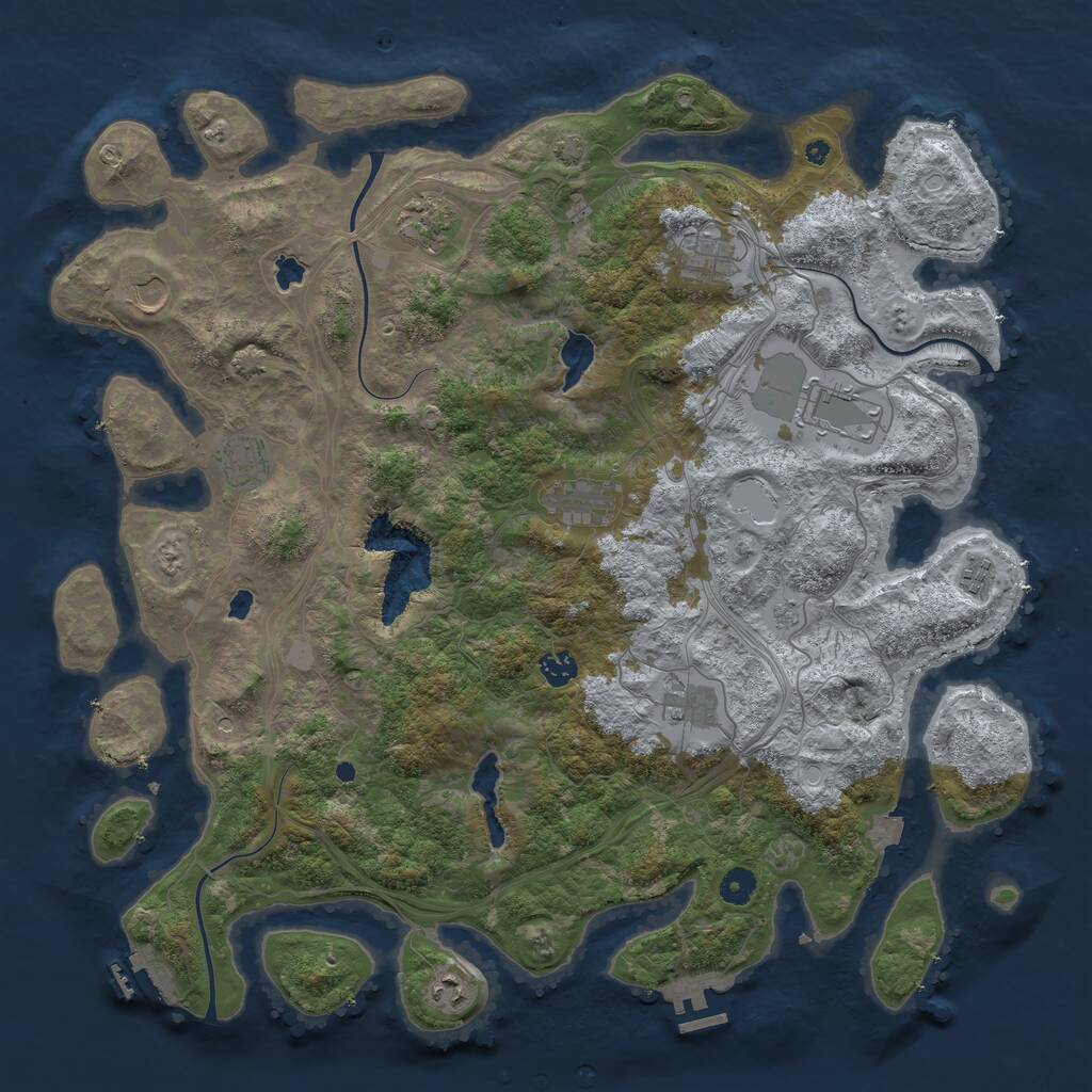 Rust Map: Procedural Map, Size: 4500, Seed: 1994139803, 16 Monuments