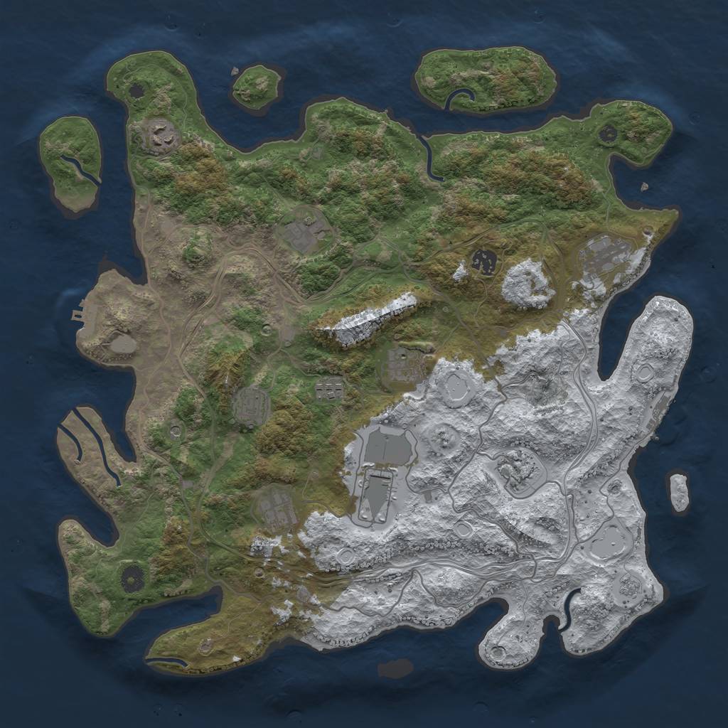 Rust Map: Procedural Map, Size: 4250, Seed: 118696809, 19 Monuments