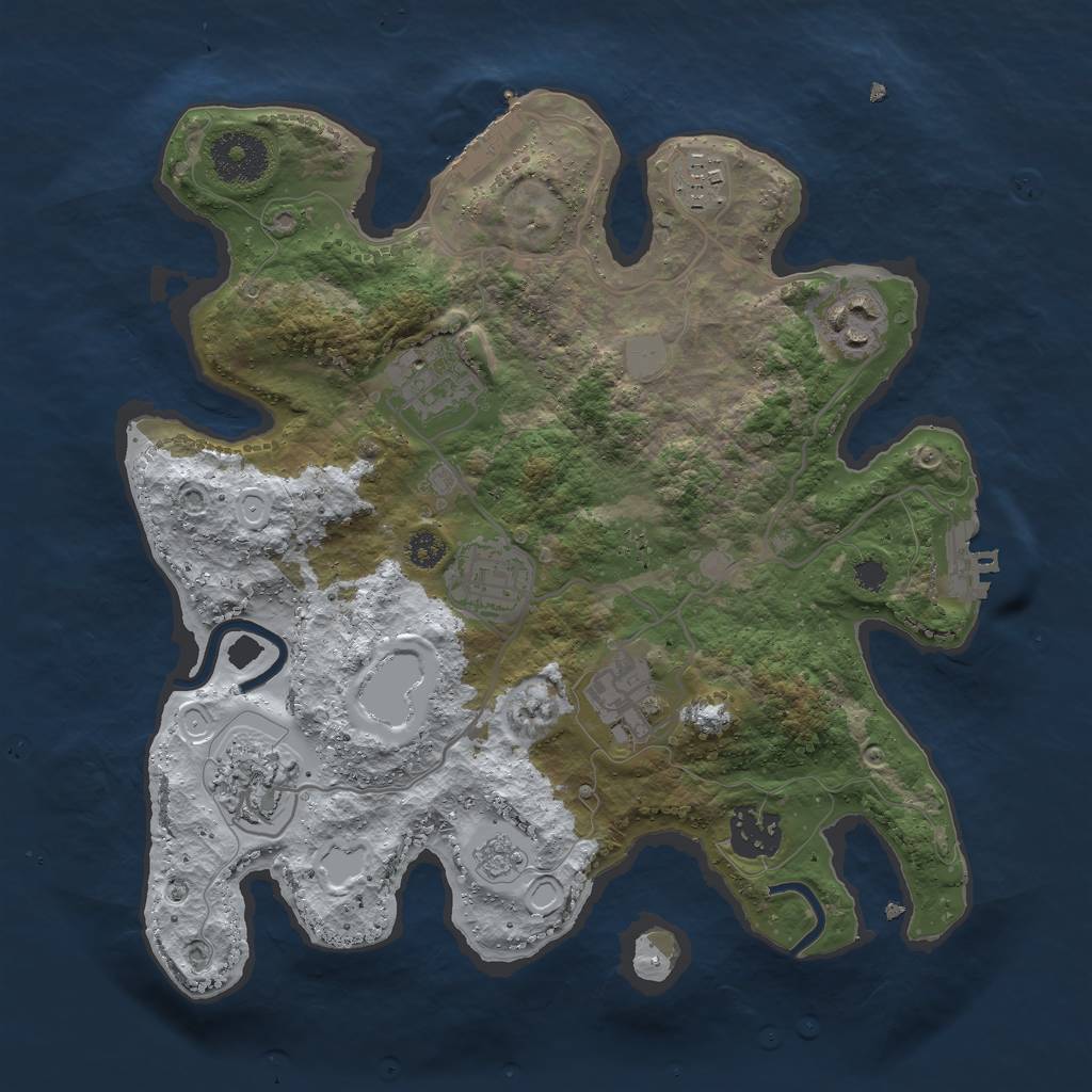 Rust Map: Procedural Map, Size: 3000, Seed: 637541, 15 Monuments