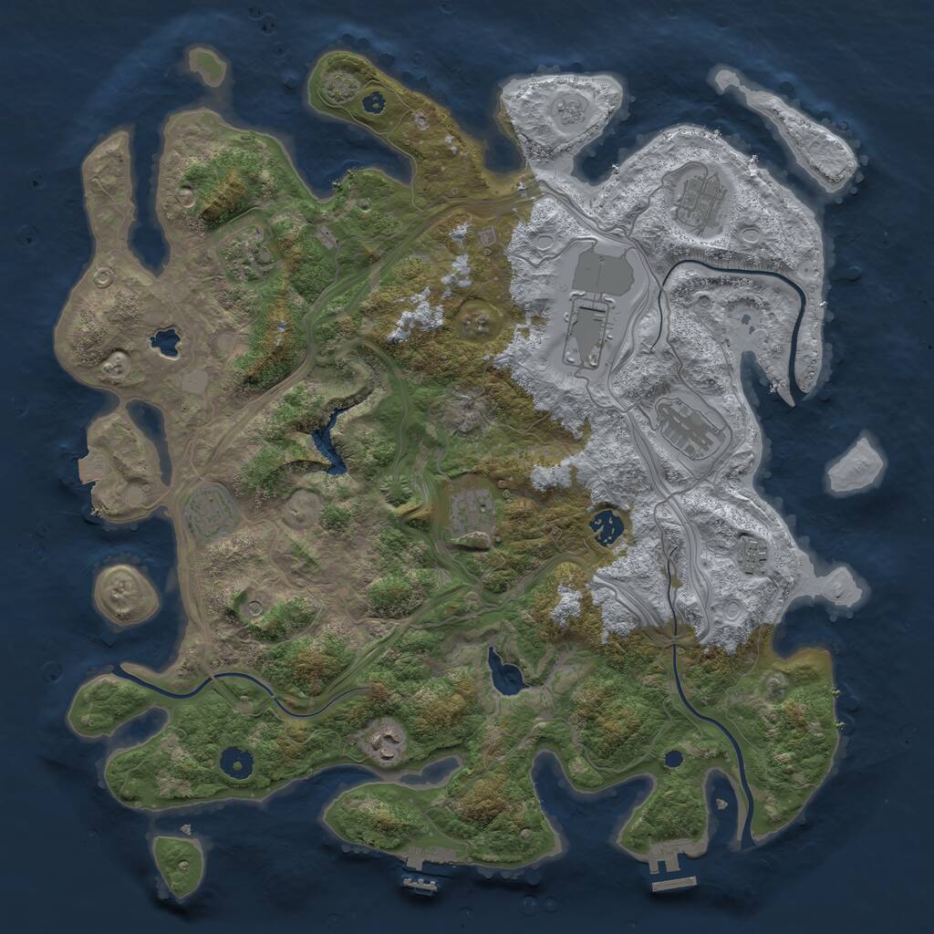 Rust Map: Procedural Map, Size: 4250, Seed: 2067994445, 15 Monuments