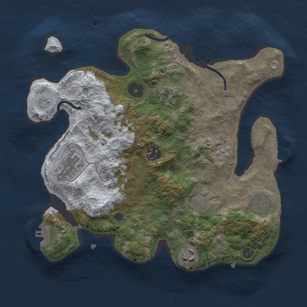 Rust Map: Procedural Map, Size: 3000, Seed: 2039895728, 15 Monuments