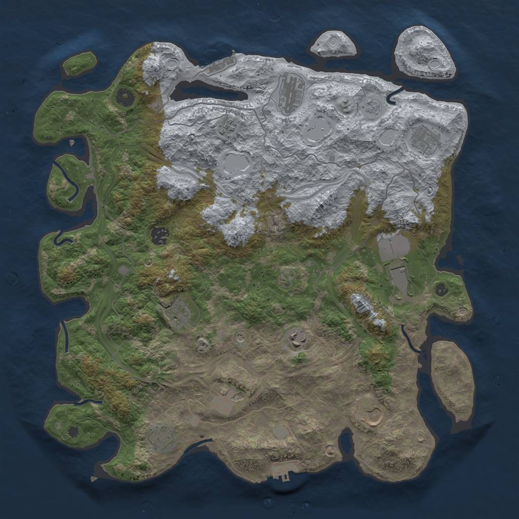 Rust Map: Procedural Map, Size: 4250, Seed: 2088324779, 19 Monuments