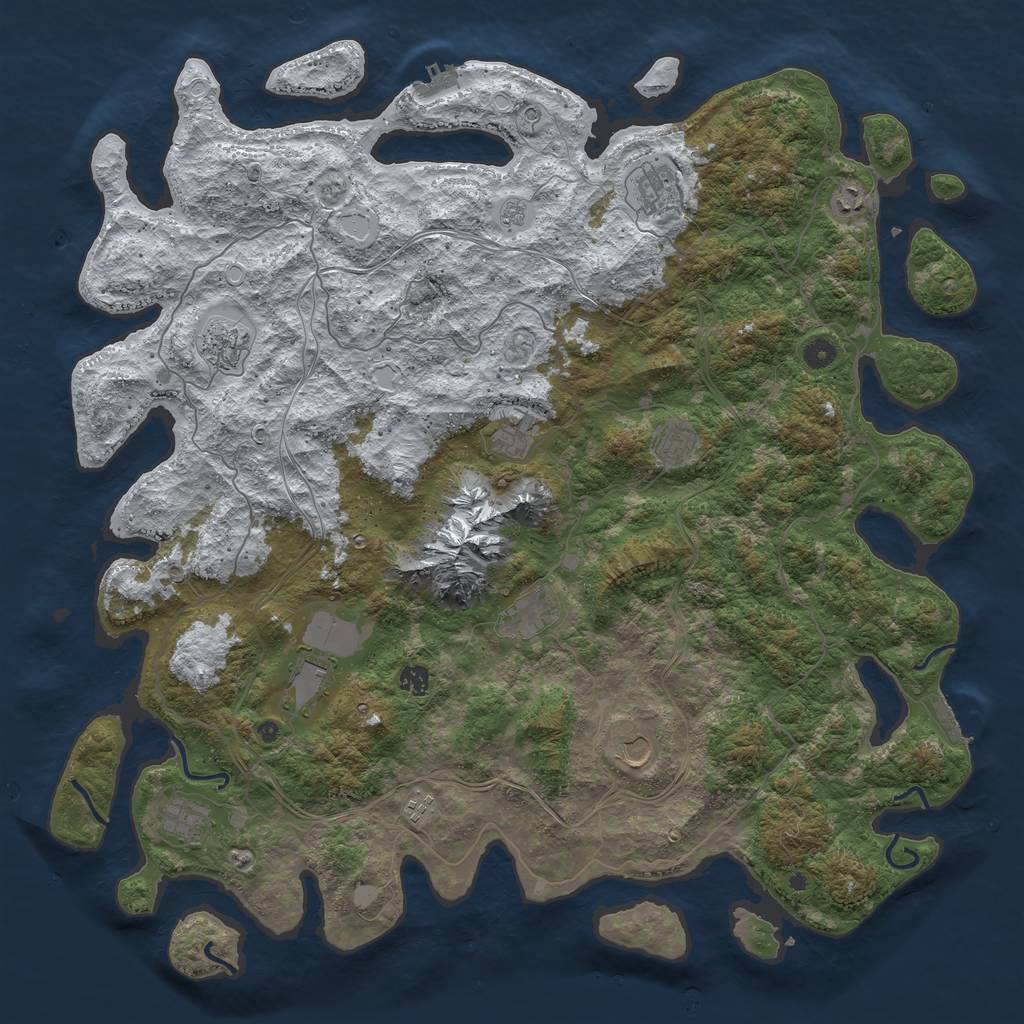 Rust Map: Procedural Map, Size: 5000, Seed: 16666, 20 Monuments