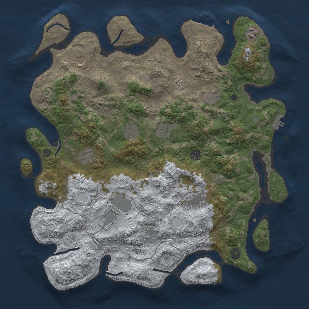 Rust Map: Procedural Map, Size: 4250, Seed: 94166096, 19 Monuments