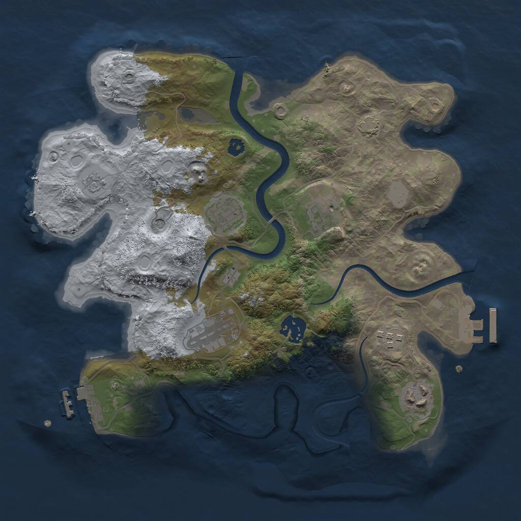 Rust Map: Procedural Map, Size: 3000, Seed: 92898, 12 Monuments
