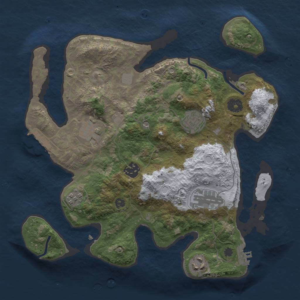 Rust Map: Procedural Map, Size: 3000, Seed: 542598859, 14 Monuments