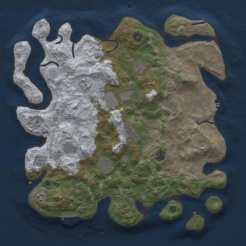 Rust Map: Procedural Map, Size: 4000, Seed: 1227564722, 20 Monuments