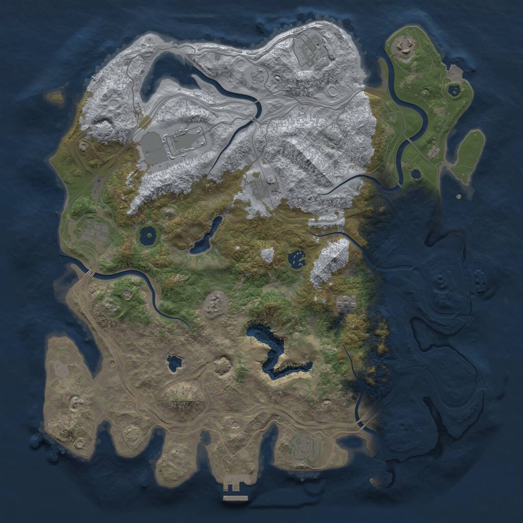 Rust Map: Procedural Map, Size: 4300, Seed: 418677517, 14 Monuments