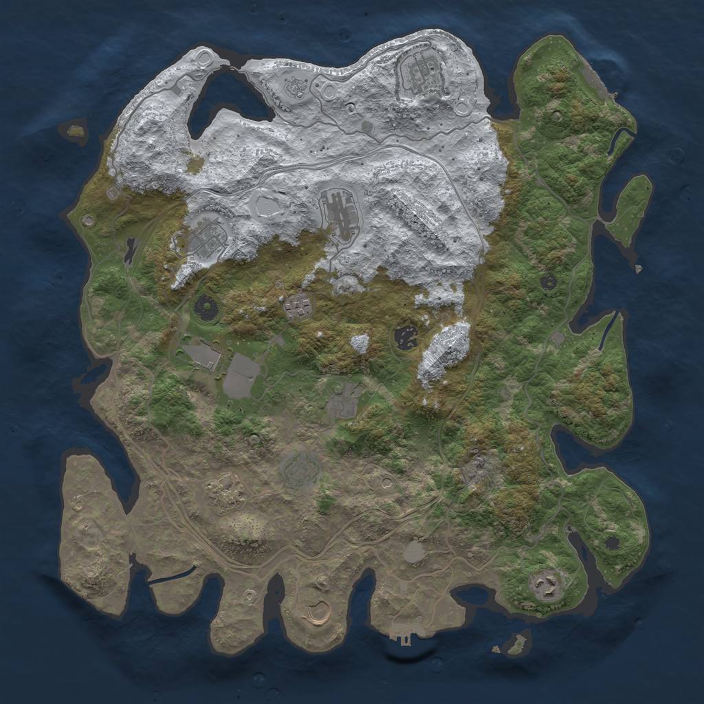 Rust Map: Procedural Map, Size: 4300, Seed: 418677517, 20 Monuments