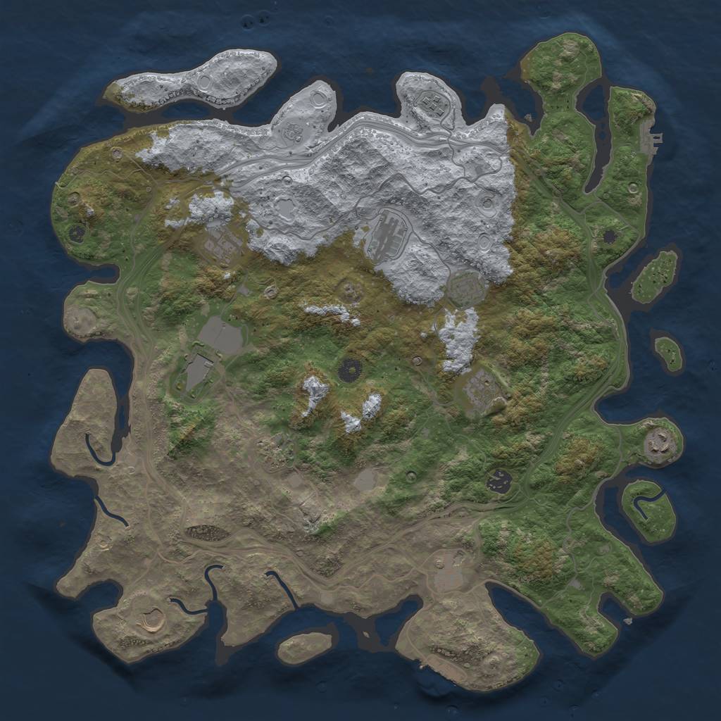 Rust Map: Procedural Map, Size: 4500, Seed: 12144, 20 Monuments
