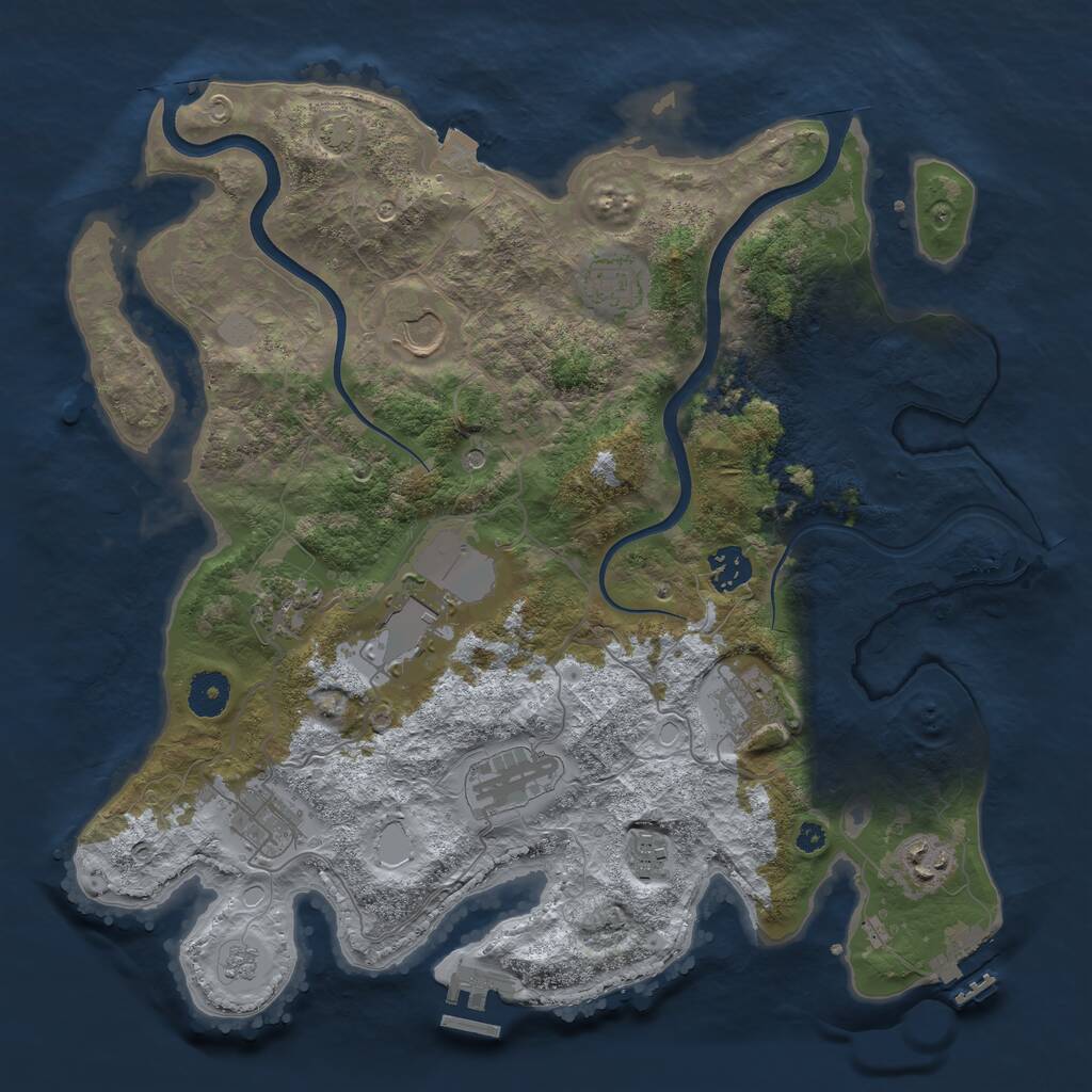 Rust Map: Procedural Map, Size: 3700, Seed: 666763694, 16 Monuments