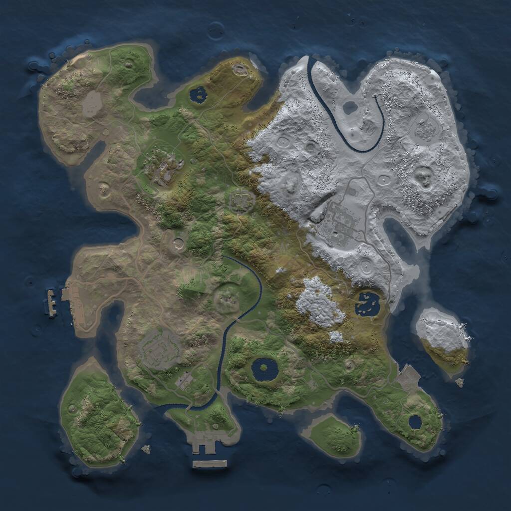 Rust Map: Procedural Map, Size: 3000, Seed: 656176492, 10 Monuments