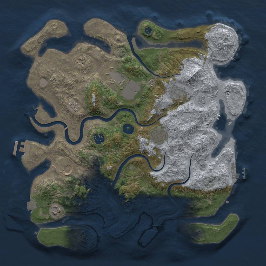 Rust Map: Procedural Map, Size: 3700, Seed: 79447758, 14 Monuments