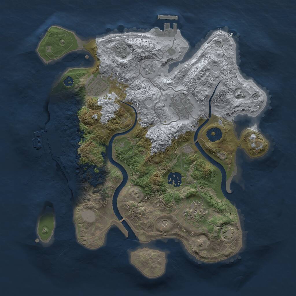 Rust Map: Procedural Map, Size: 3000, Seed: 802455695, 11 Monuments