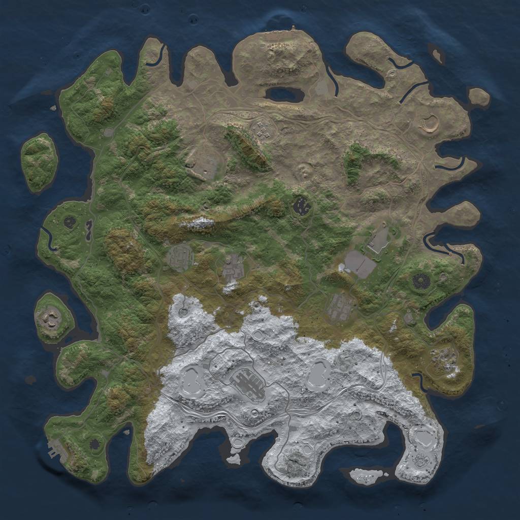 Rust Map: Procedural Map, Size: 4500, Seed: 778961738, 20 Monuments