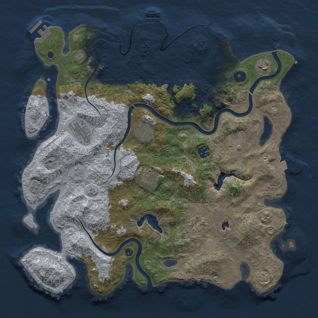 Rust Map: Procedural Map, Size: 4000, Seed: 181892805, 14 Monuments