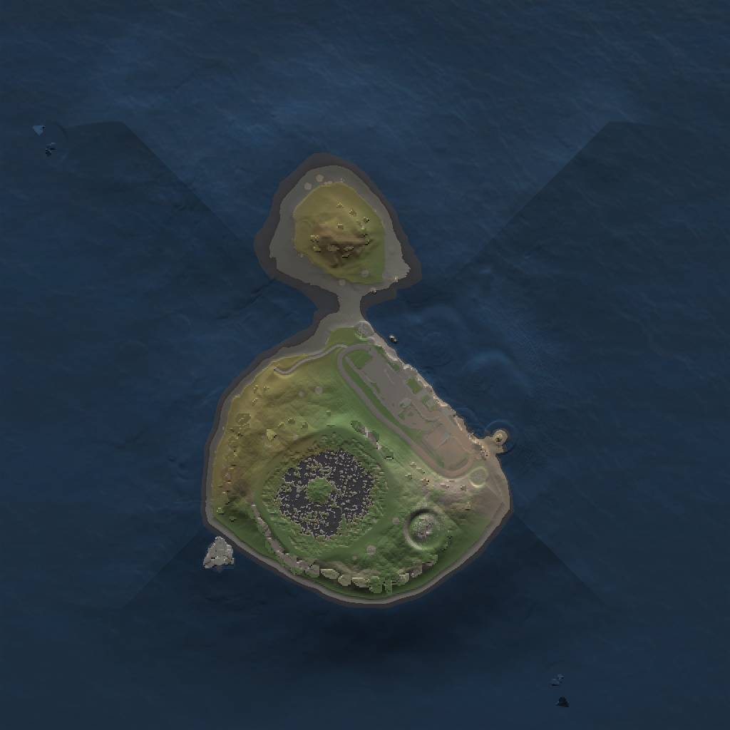 Rust Map: Procedural Map, Size: 1200, Seed: 63744, 4 Monuments