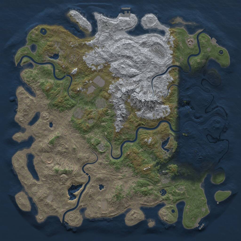 Rust Map: Procedural Map, Size: 5500, Seed: 5463481, 17 Monuments