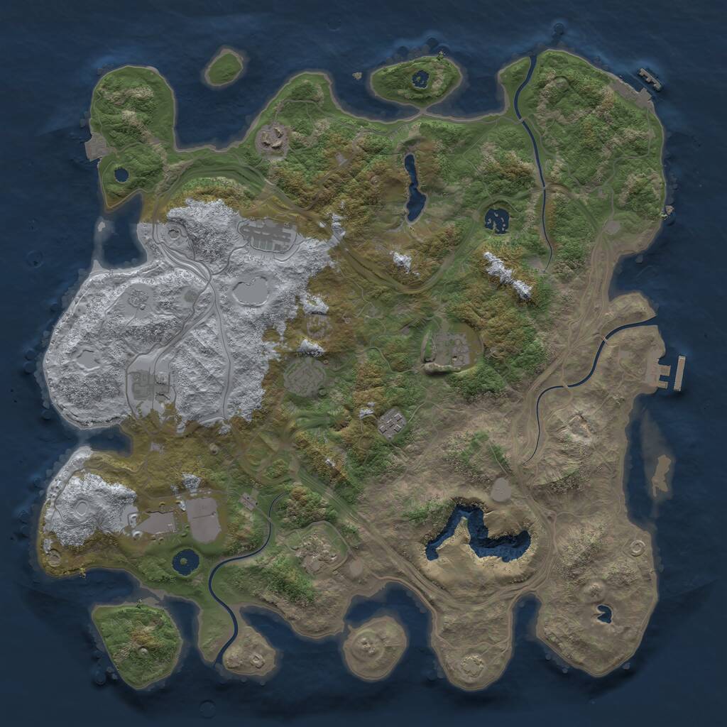 Rust Map: Procedural Map, Size: 4250, Seed: 4253425, 15 Monuments