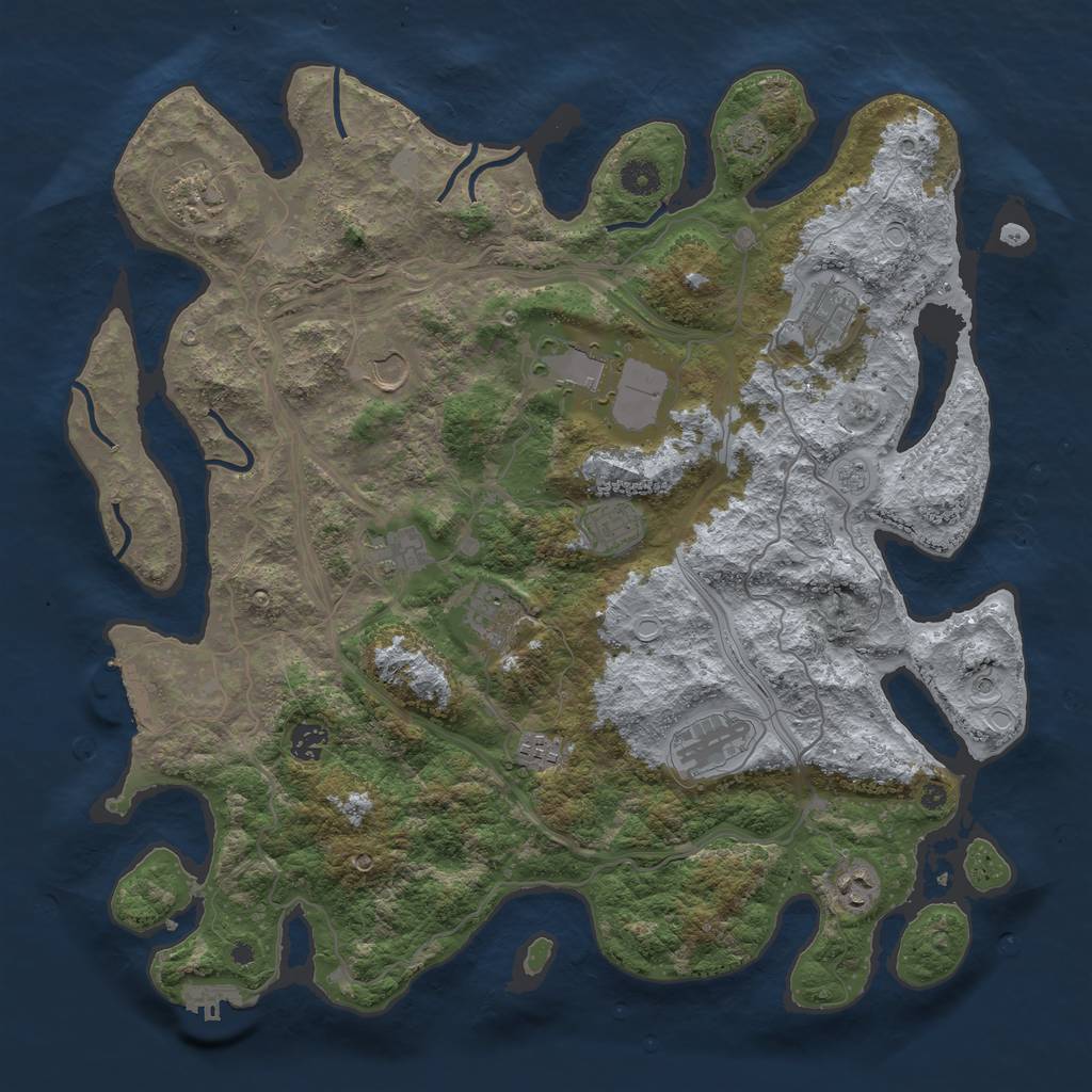 Rust Map: Procedural Map, Size: 4250, Seed: 622176885, 19 Monuments