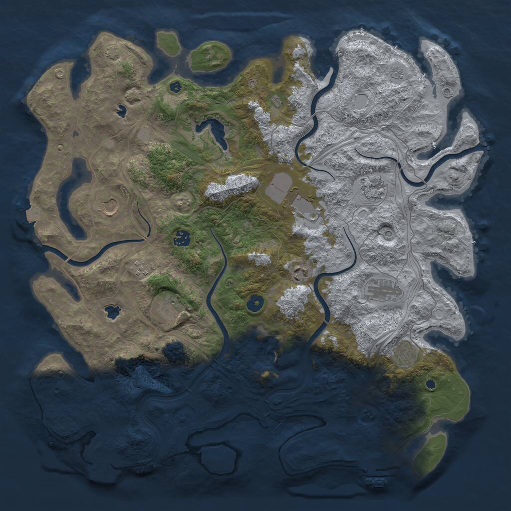 Rust Map: Procedural Map, Size: 4500, Seed: 130065506, 15 Monuments