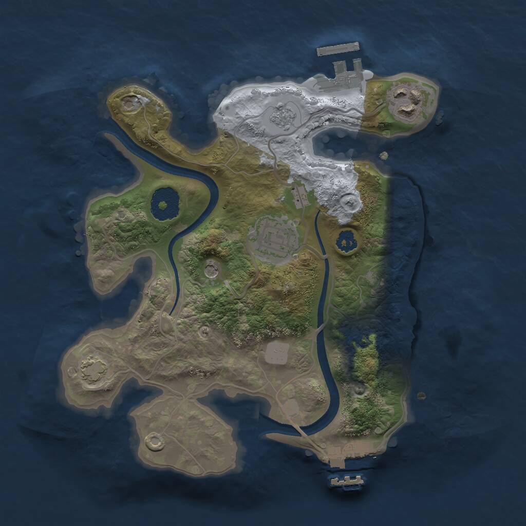Rust Map: Procedural Map, Size: 2500, Seed: 171228783, 8 Monuments