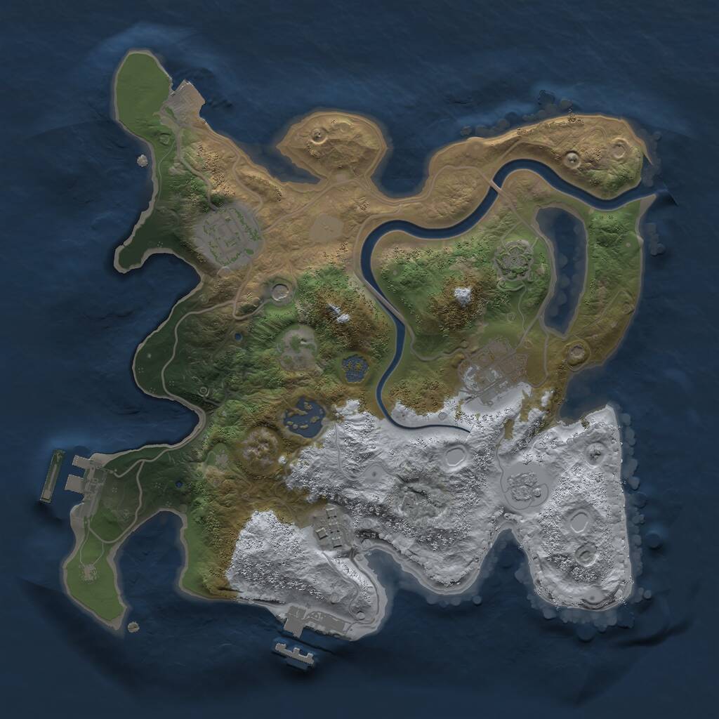 Rust Map: Procedural Map, Size: 2700, Seed: 360795732, 10 Monuments