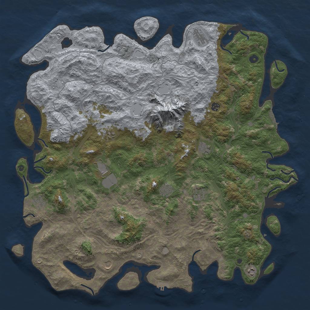 Rust Map: Procedural Map, Size: 5400, Seed: 2654, 18 Monuments
