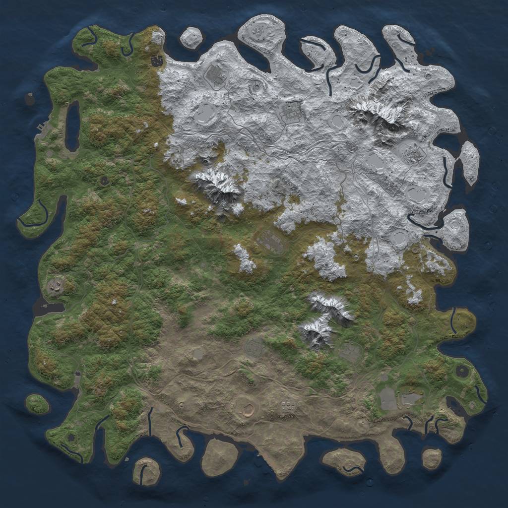 Rust Map: Procedural Map, Size: 6000, Seed: 1524969671, 20 Monuments