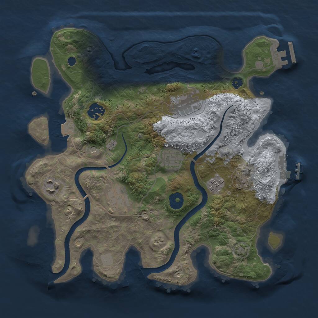 Rust Map: Procedural Map, Size: 3000, Seed: 1488418320, 11 Monuments