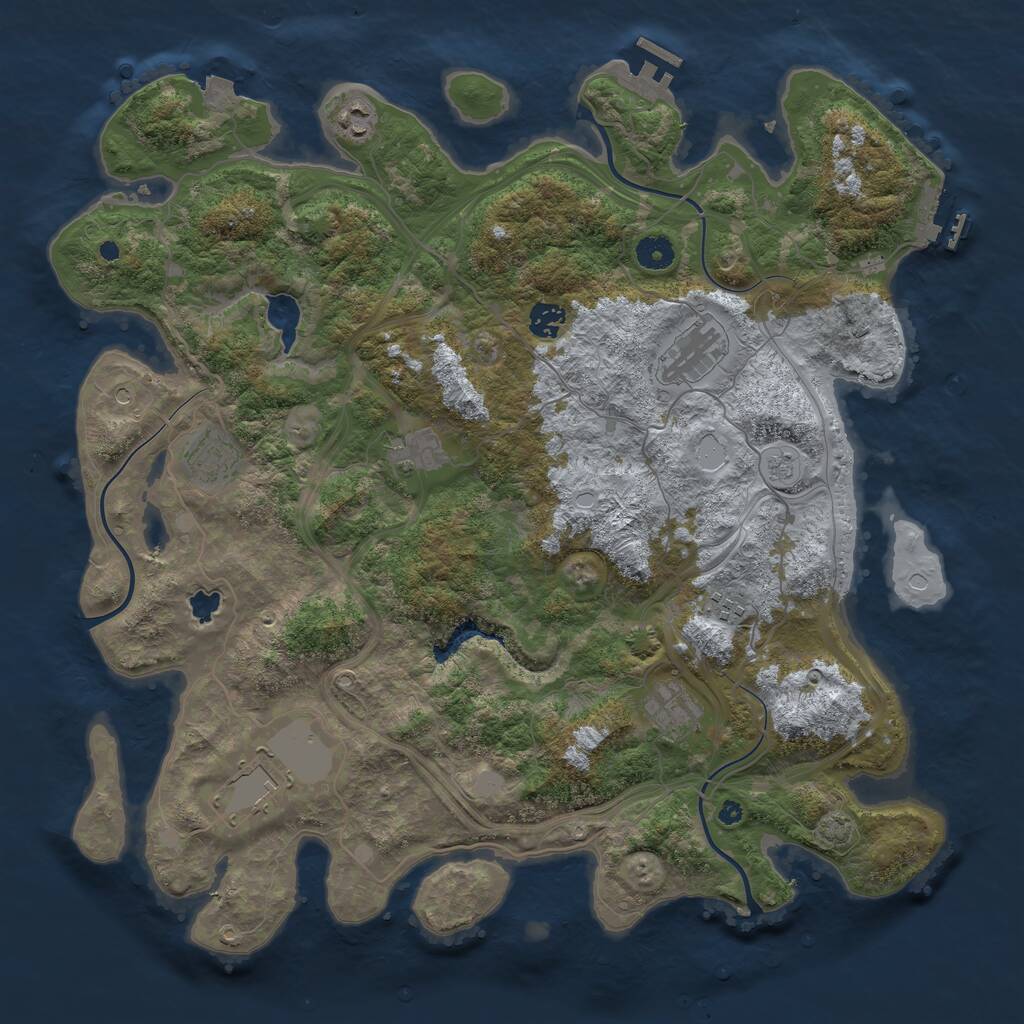 Rust Map: Procedural Map, Size: 4250, Seed: 9529, 14 Monuments