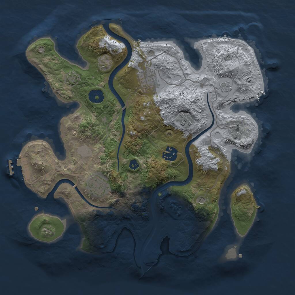 Rust Map: Procedural Map, Size: 3000, Seed: 1308730461, 9 Monuments