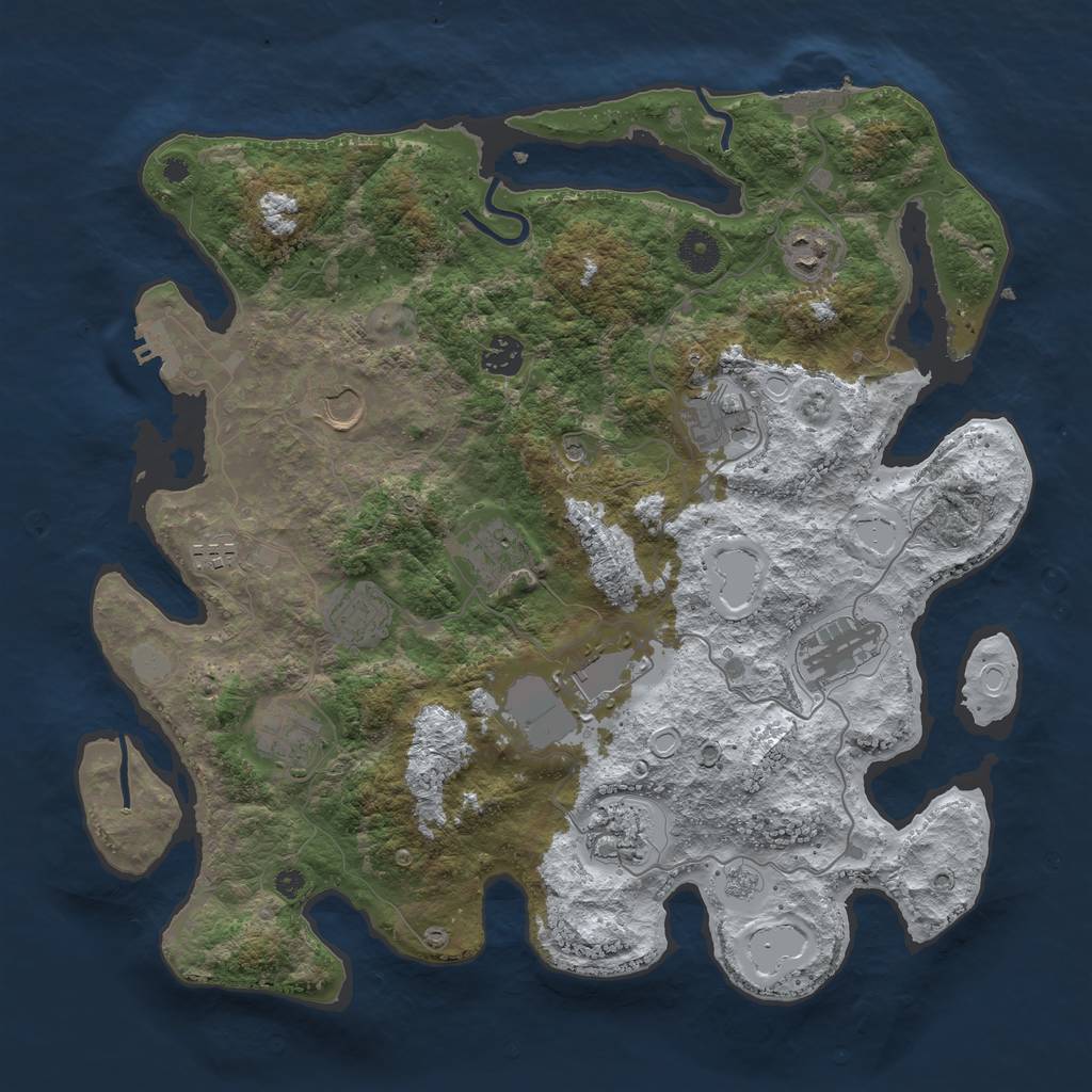 Rust Map: Procedural Map, Size: 3900, Seed: 712372, 20 Monuments